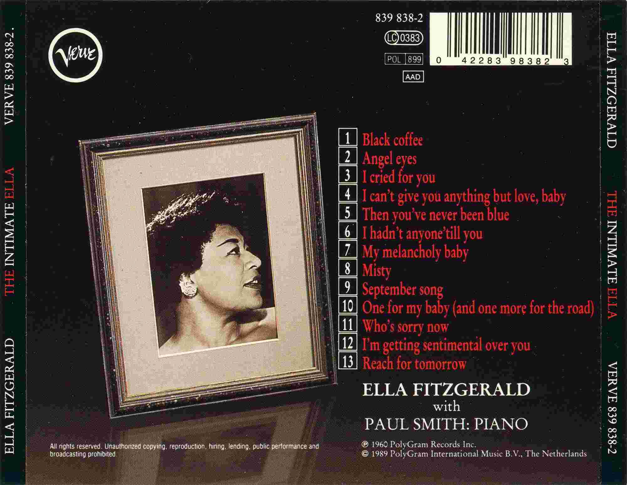 Ella Fitzgerald  The Intimate Ella : Back